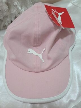 Puma Women's Pink White Cap with White Puma Logo